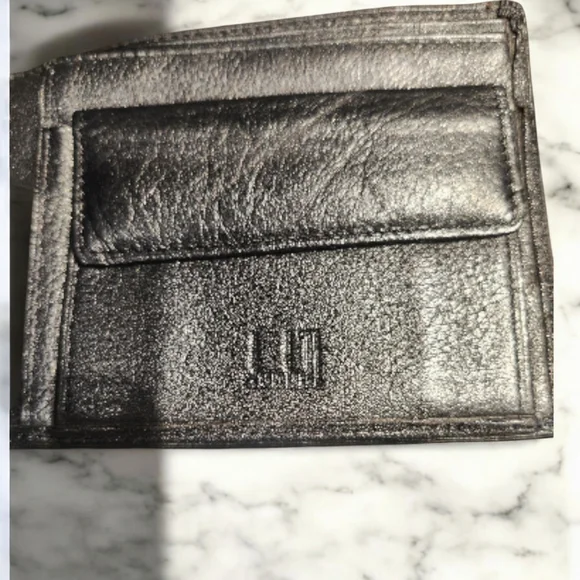 Dunhill NWOT Black Leather Bi-fold Wallet - Picture 2 of 7